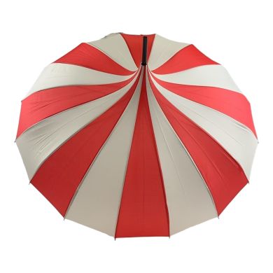 Boutique Classic Pagoda Umbrella in Red and Cream