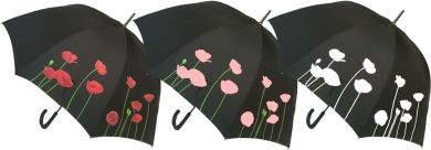 Everyday Poppy Colour Change Stick umbrella