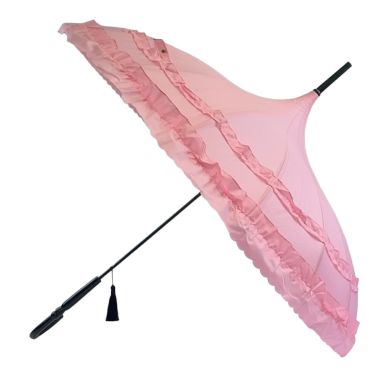Boutique Frilled Pagoda Umbrella Pink